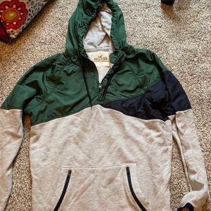 HOLLISTER - green, blue and grey colorful hoodie